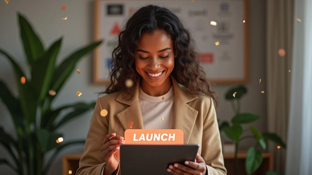 Efficient affordable website design—business owner launching a new site, symbolizing affordability and user satisfaction.